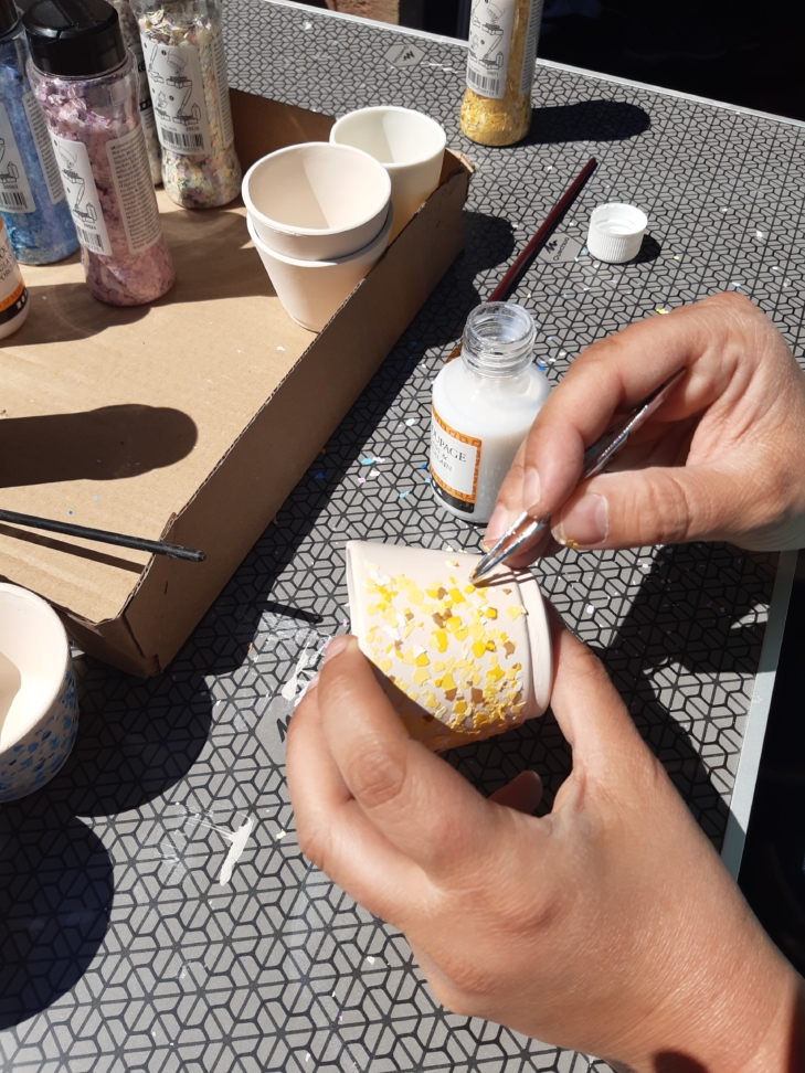 Terrazzo potjes - verf vlokken - Afbeelding 2