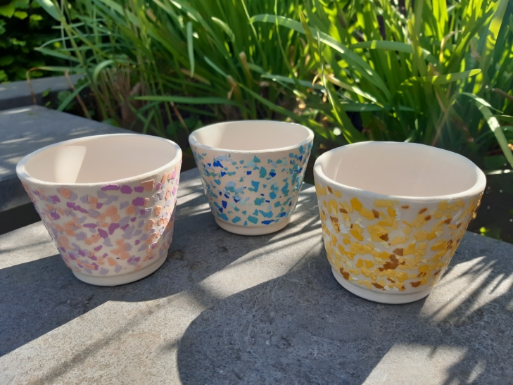 Terrazzo potjes - verf vlokken - Afbeelding 5