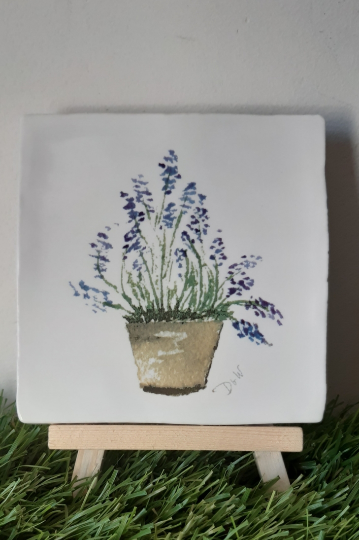 Keramisch tegeltje lavendel - Afbeelding 2