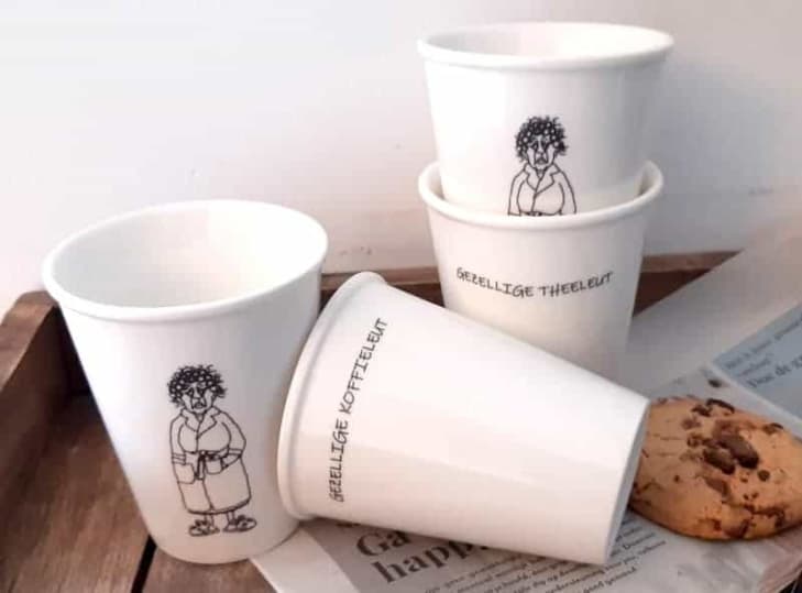 Gezellige koffie- of theeleut mok in porselein - Afbeelding 2
